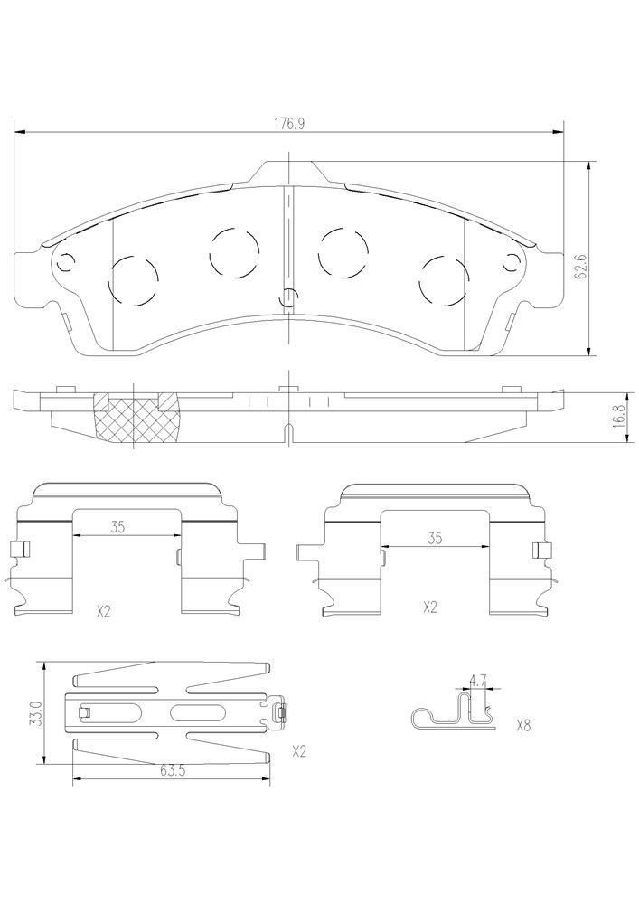 2002-2005 Isuzu Ascender Disc Brake Pad Set Brembo