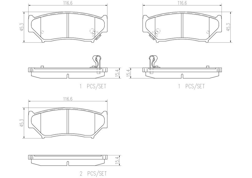 2004, 2003, 2002, 2001, 2000, 1999, 1998 Chevrolet Tracker Disc Brake Pad Set