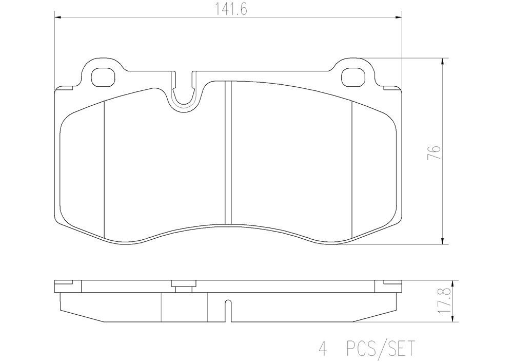 2014, 2013, 2012, 2011, 2010, 2009, 2008, 2007 Mercedes-Benz CL600 2007-2014 Mercedes-Benz CL550 Disc Brake Pad Set