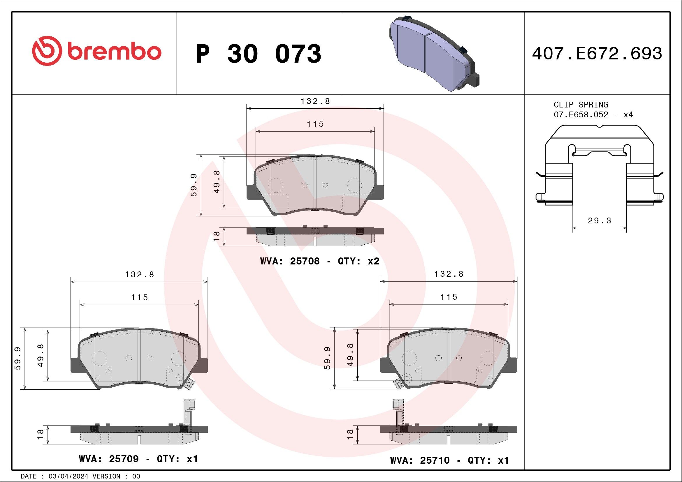 2022, 2021, 2020 Genesis G90 Disc Brake Pad Set