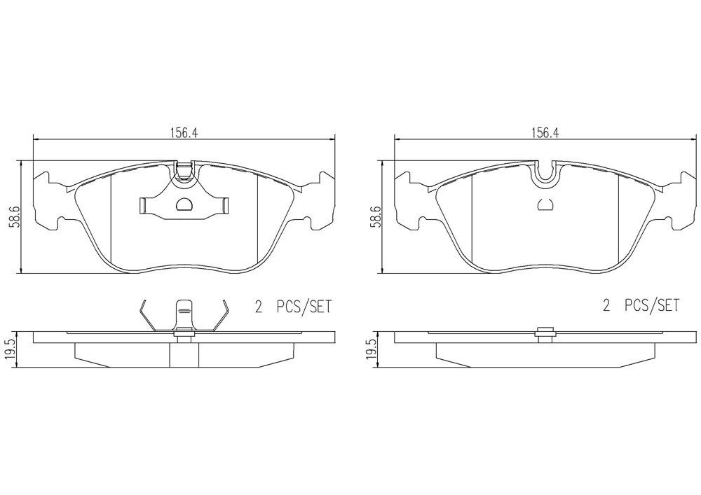 2004, 2003, 2002, 2001, 2000, 1999, 1998 Volvo C70 Disc Brake Pad Set