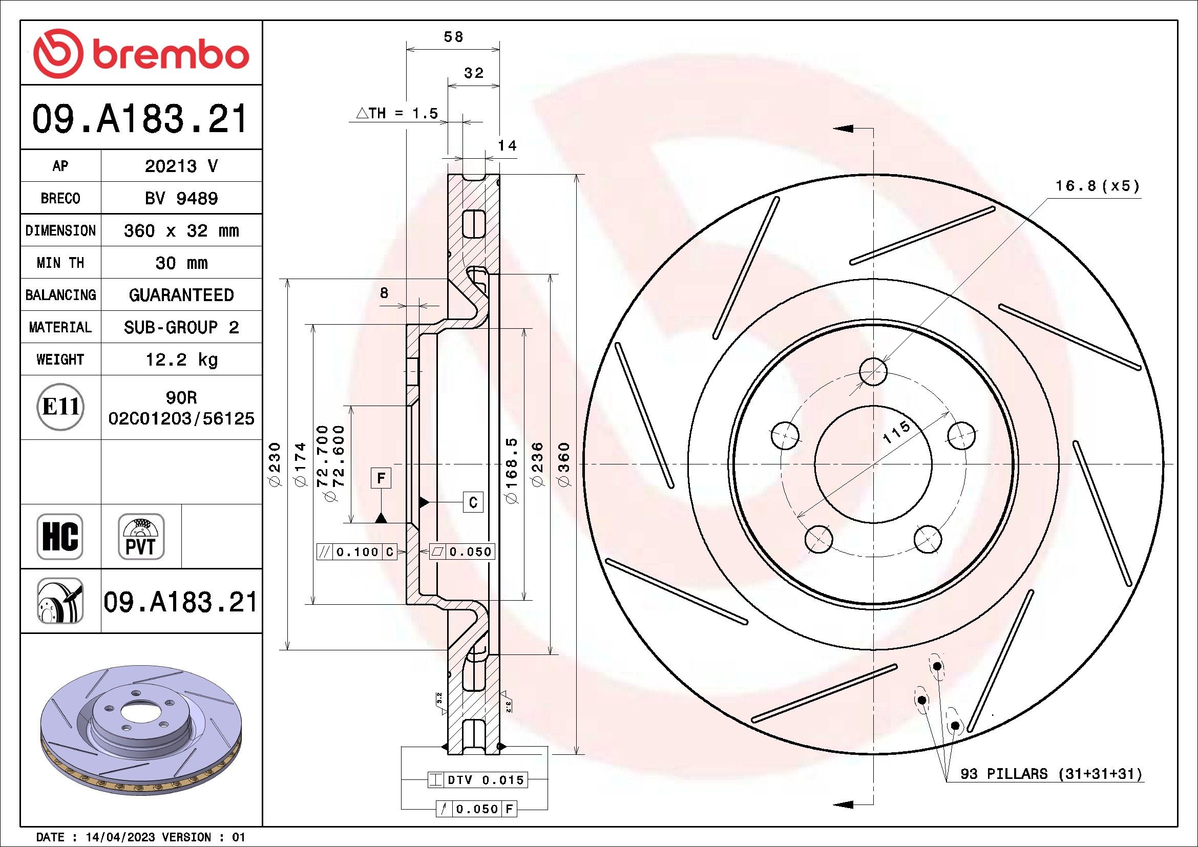 2008, 2007, 2006 Dodge Magnum Disc Brake Rotor