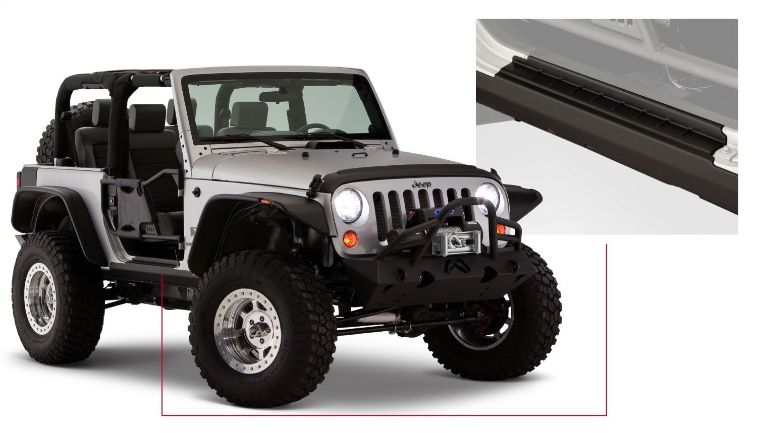 2017, 2016, 2015, 2014, 2013, 2012, 2011, 2010, 2009, 2008, 2007 Jeep Wrangler Rocker Panel