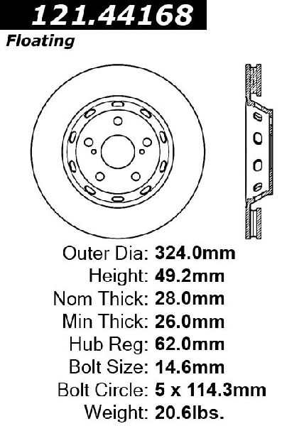 2009-2016 Toyota Venza Disc Brake Rotor - Front (Centric)