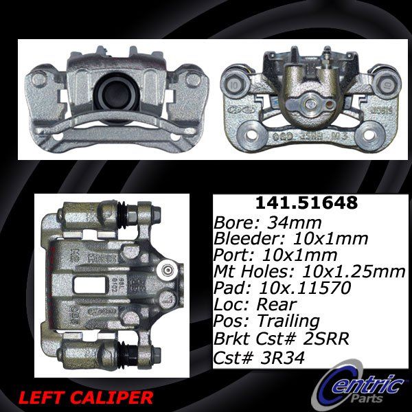 2010-2015 Hyundai Tucson Disc Brake Caliper - Rear Left (Centric)