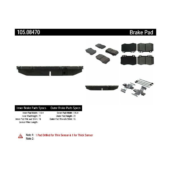 2001-2006 Mercedes-Benz S600 Disc Brake Pad Set - Front (Centric)