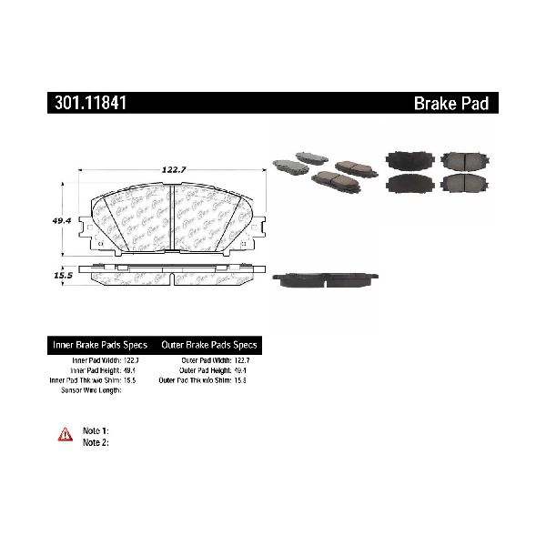 2010-2022 Toyota Prius Disc Brake Pad Set - Front (Centric)
