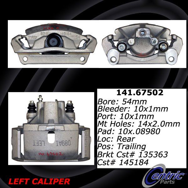 2004-2009 Dodge Durango Disc Brake Caliper - Rear Left (Centric)