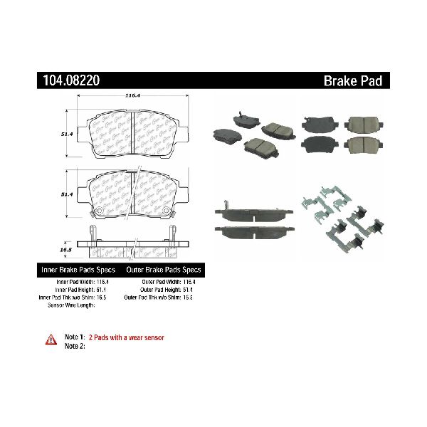 2001-2009 Toyota Prius Disc Brake Pad Set - Front (Centric)