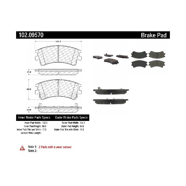 2003-2005 Mazda 6 Disc Brake Pad Set - Front (Centric)