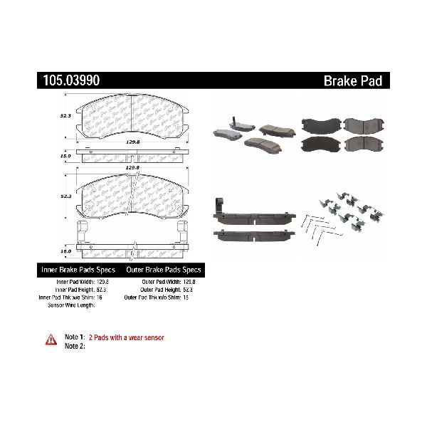 1989-1992 Ford Probe Disc Brake Pad Set - Front (Centric)