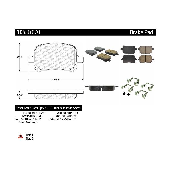 1997-2001 Lexus ES300 Disc Brake Pad Set - Front (Centric)