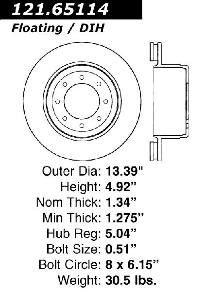 2010-2012 Ford F-450 Super Duty Disc Brake Rotor - Rear (Centric)