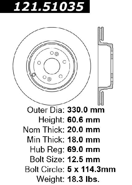 2010-2016 Hyundai Genesis Coupe Disc Brake Rotor - Rear (Centric)