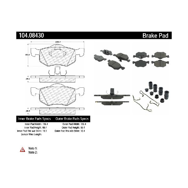 2001-2006 Mazda Tribute Disc Brake Pad Set - Front (Centric)