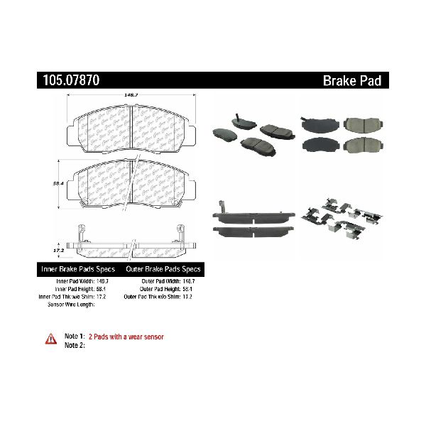 2004-2010 Acura TSX Disc Brake Pad Set - Front (Centric)