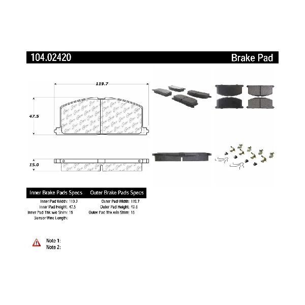 1992-1999 Toyota Paseo Disc Brake Pad Set - Front (Centric)