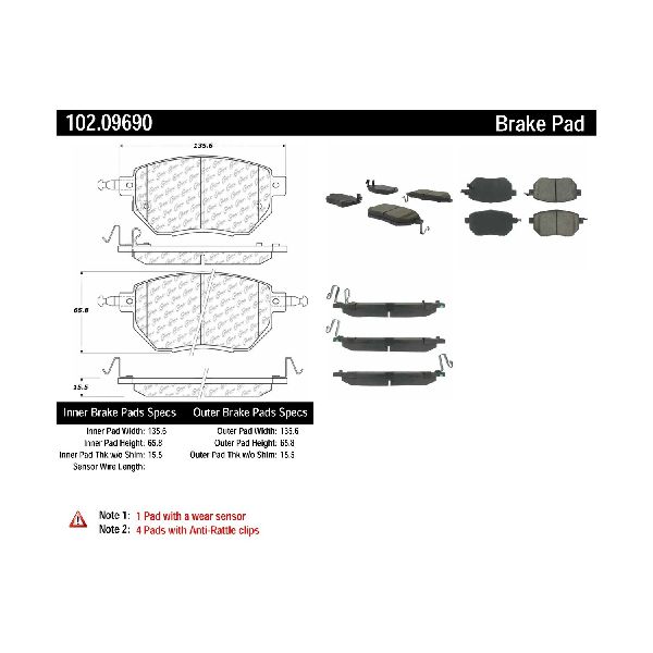 2003-2011 Nissan Murano Disc Brake Pad Set - Front (Centric)