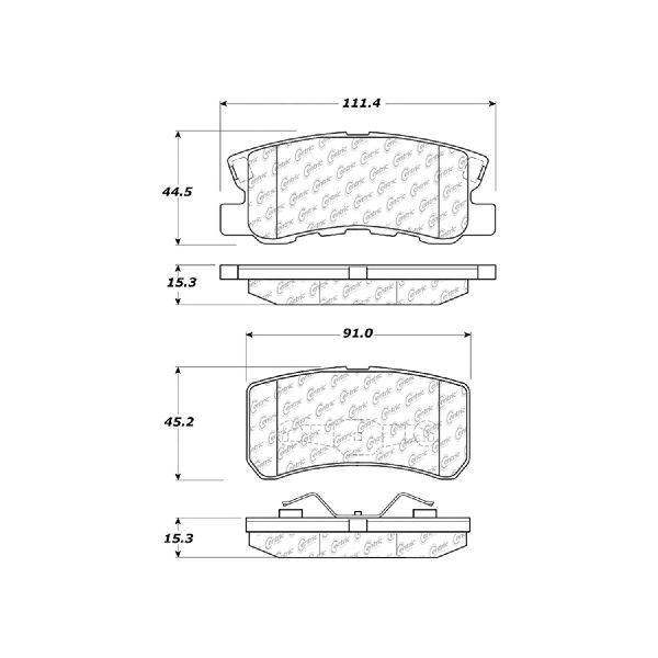 2008-2014 Dodge Avenger Disc Brake Pad Set - Rear (Centric)