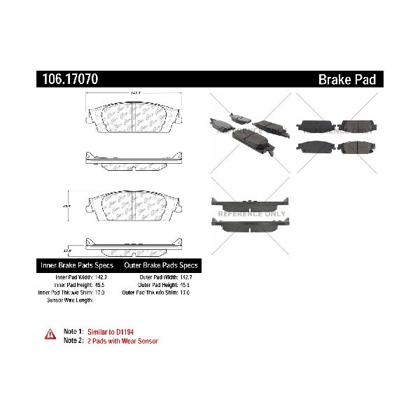 2015-2020 Chevrolet Suburban Disc Brake Pad Set - Rear (Centric)