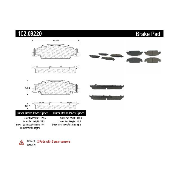 2005-2011 Cadillac STS Disc Brake Pad Set - Rear (Centric)