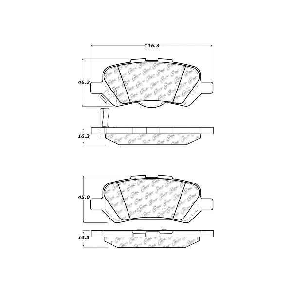 2009-2016 Toyota Venza Disc Brake Pad Set - Rear (Centric)