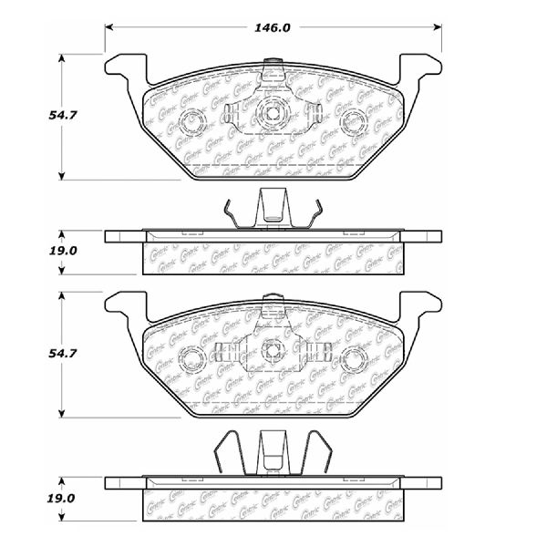 1998-2004 Audi A3 Disc Brake Pad Set - Front (Centric)