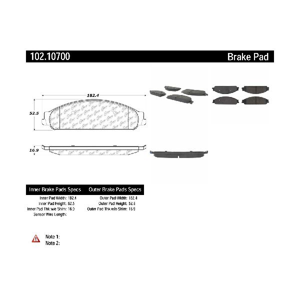 2005-2007 Ford Freestyle Disc Brake Pad Set - Front (Centric)