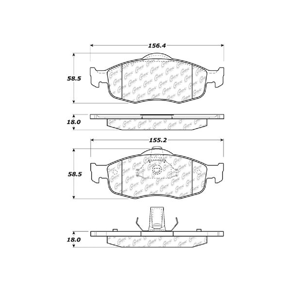 1995-2000 Ford Contour Disc Brake Pad Set - Front (Centric)