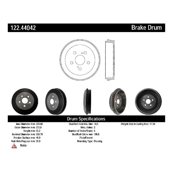 2003-2008 Pontiac Vibe Brake Drum - Rear (Centric)