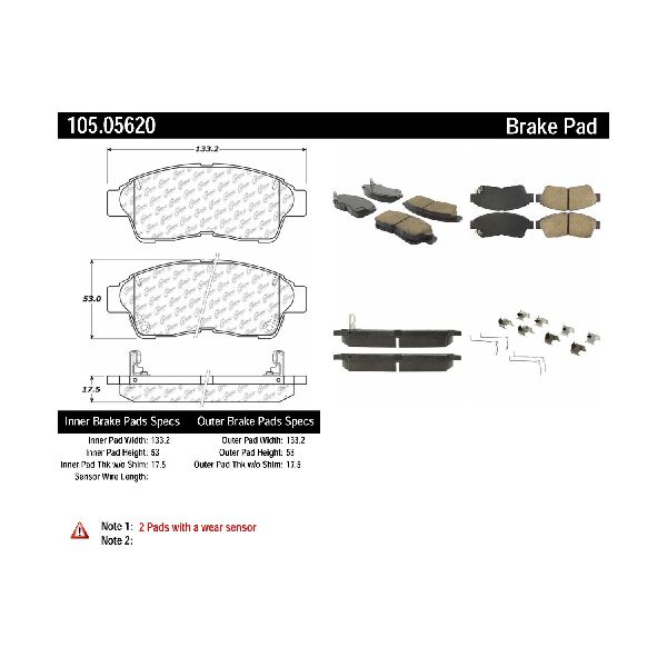 1997-2001 Toyota Camry Disc Brake Pad Set - Front (Centric)
