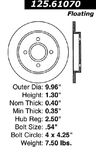 2014-2019 Ford Fiesta Disc Brake Rotor - Rear (Centric)