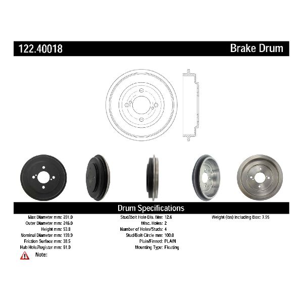 2015-2020 Honda Fit Brake Drum - Rear (Centric)