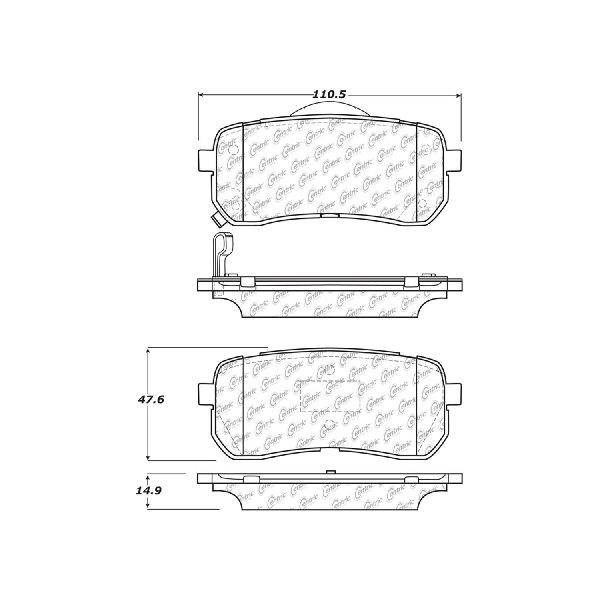 2007-2012 Hyundai Veracruz Disc Brake Pad Set - Rear (Centric)