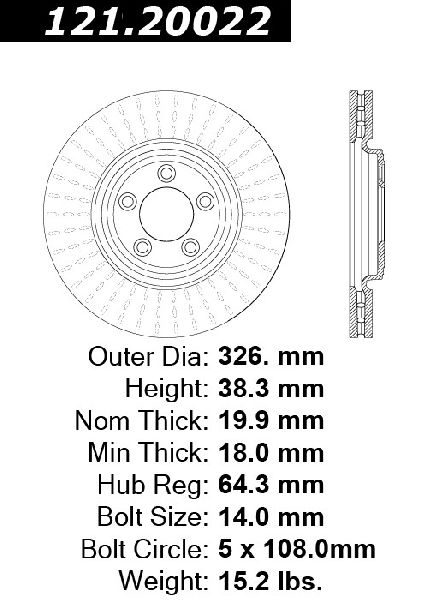 2006-2008 Jaguar S-Type Disc Brake Rotor - Rear (Centric)