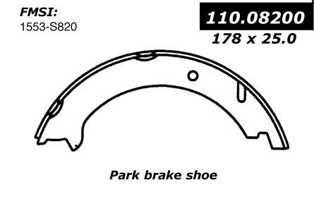 1998-2000 Volvo V70 Parking Brake Shoe - Rear (Centric)