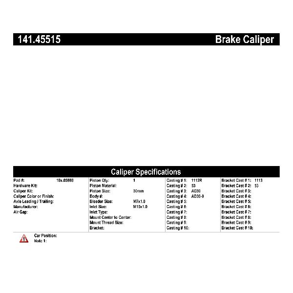 1992-1996 Mazda MX-3 Disc Brake Caliper - Rear Right (Centric)