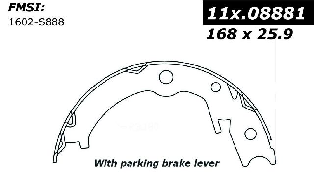2014-2015 Chevrolet Spark EV Parking Brake Shoe - Rear (Centric)