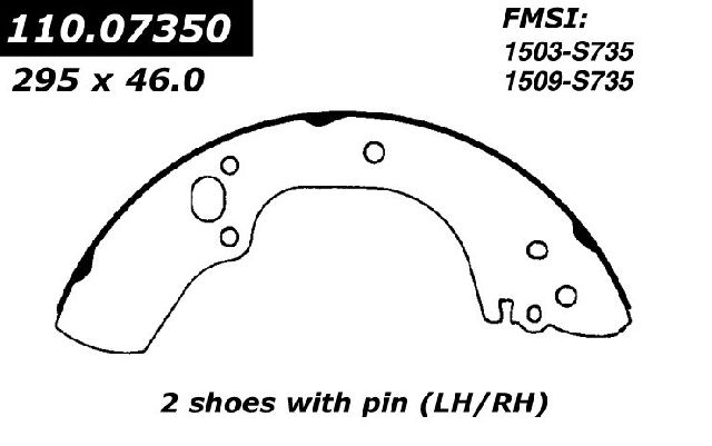 2002-2004 Isuzu Axiom Drum Brake Shoe - Rear (Centric)