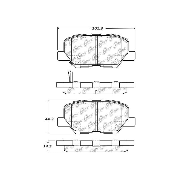 2014-2015 Mazda 6 Disc Brake Pad Set - Rear (Centric)