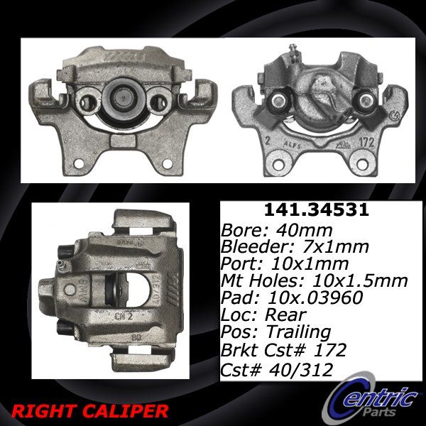 1994-1999 BMW M3 Disc Brake Caliper - Rear Right (Centric)