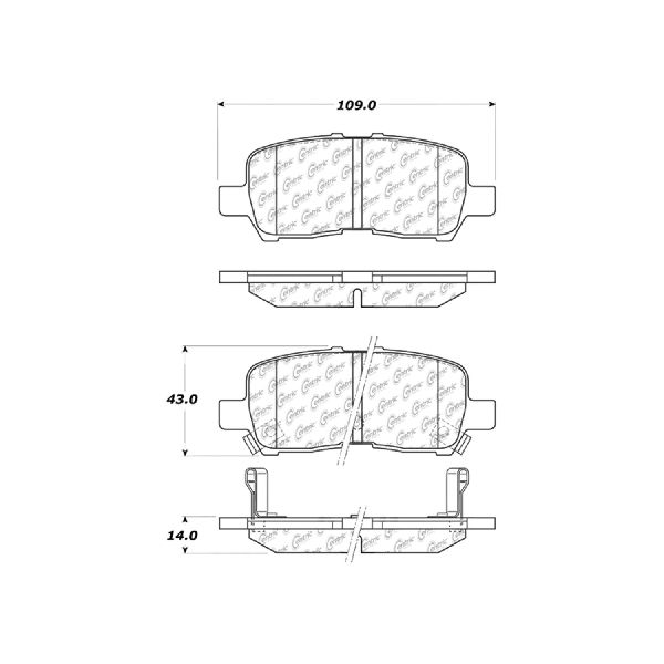 2004-2008 Pontiac Grand Prix Disc Brake Pad Set - Rear (Centric)