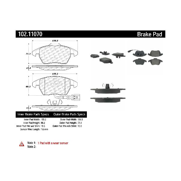 2012-2019 Volkswagen Beetle Disc Brake Pad Set - Front (Centric)