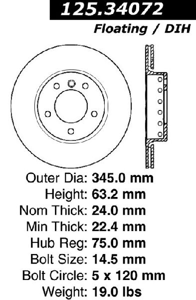 2004-2005 BMW 645Ci Disc Brake Rotor - Rear (Centric)