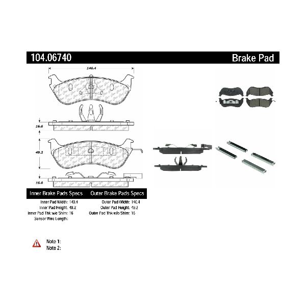 1996-2002 Lincoln Town Car Disc Brake Pad Set - Rear (Centric)