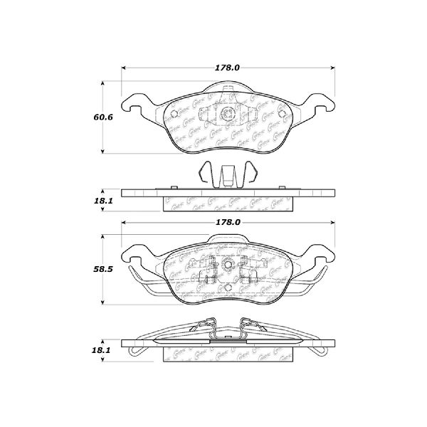 2000-2004 Ford Focus Disc Brake Pad Set - Front (Centric)