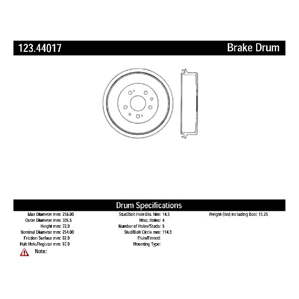 1995-2004 Toyota Tacoma Brake Drum - Rear (Centric)