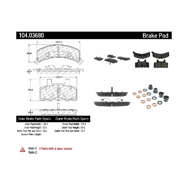 1988-1991 GMC C1500 Disc Brake Pad Set - Front (Centric)