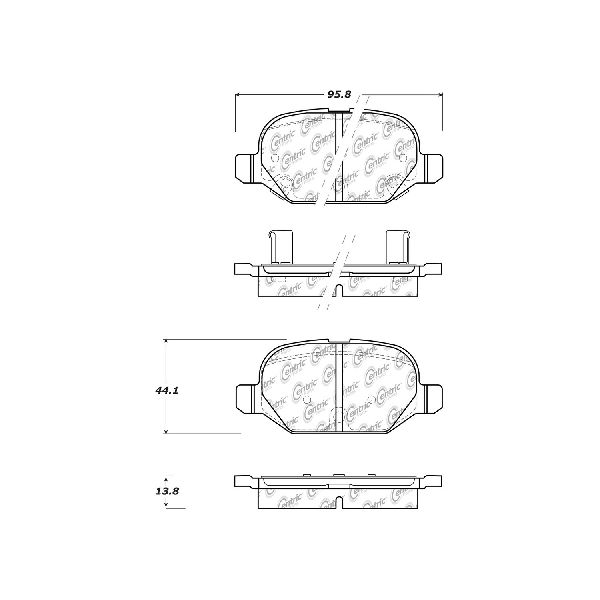 2009-2019 Fiat 500 Disc Brake Pad Set - Rear (Centric)