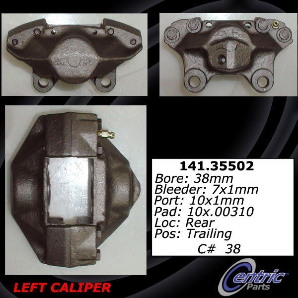 1988-1991 Mercedes-Benz 300SE Disc Brake Caliper - Rear Left (Centric)